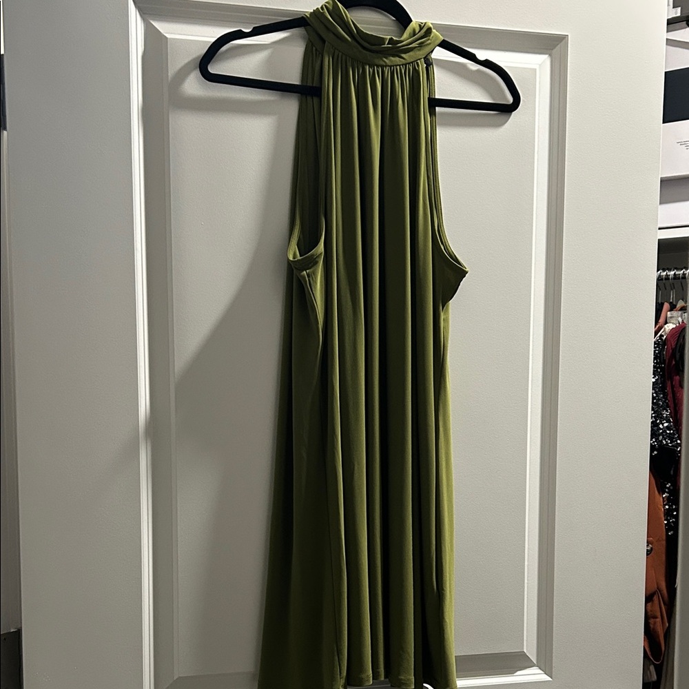 Express Olive Backless Dress